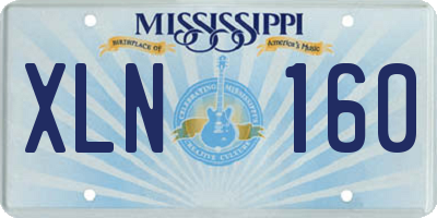 MS license plate XLN160