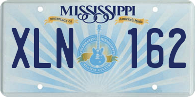 MS license plate XLN162
