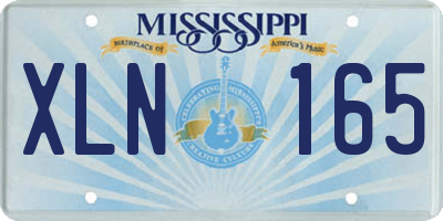MS license plate XLN165