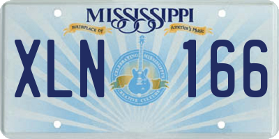 MS license plate XLN166