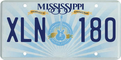MS license plate XLN180