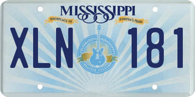 MS license plate XLN181