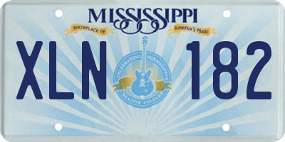 MS license plate XLN182