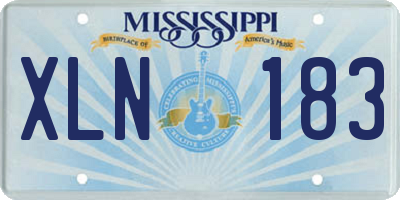 MS license plate XLN183