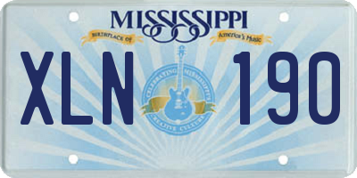MS license plate XLN190