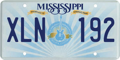 MS license plate XLN192