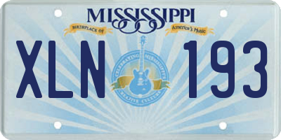 MS license plate XLN193