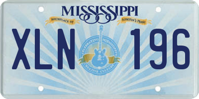 MS license plate XLN196