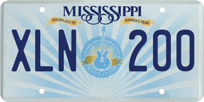 MS license plate XLN200