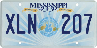 MS license plate XLN207