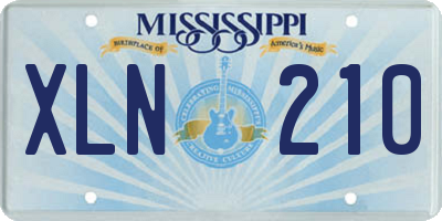 MS license plate XLN210
