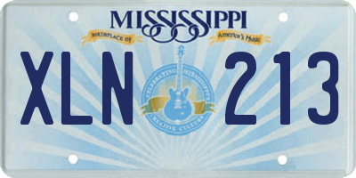 MS license plate XLN213