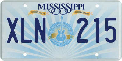 MS license plate XLN215
