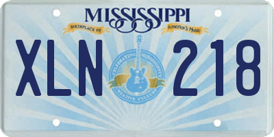 MS license plate XLN218