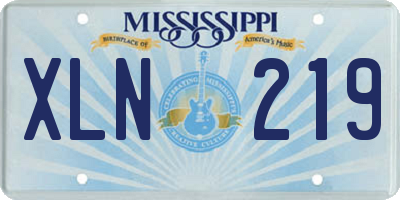 MS license plate XLN219