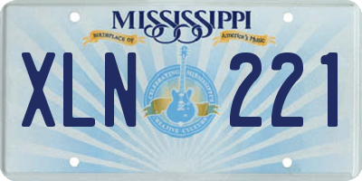 MS license plate XLN221
