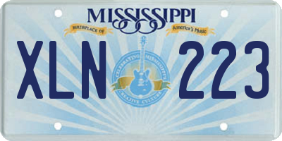 MS license plate XLN223