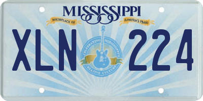 MS license plate XLN224