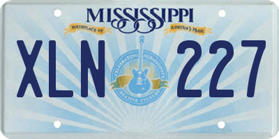 MS license plate XLN227
