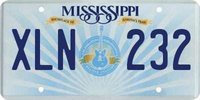 MS license plate XLN232