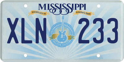 MS license plate XLN233