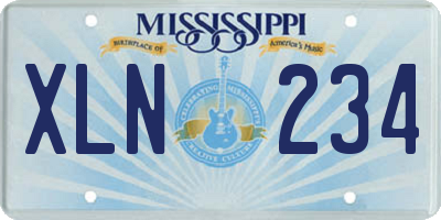 MS license plate XLN234