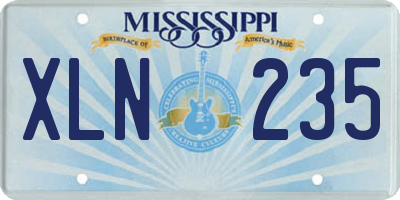 MS license plate XLN235