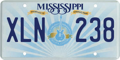MS license plate XLN238