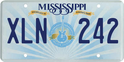 MS license plate XLN242