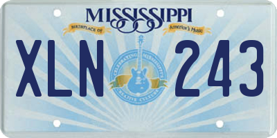 MS license plate XLN243