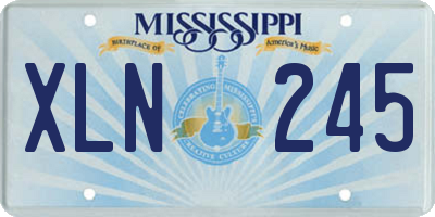 MS license plate XLN245