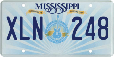 MS license plate XLN248