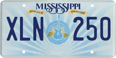 MS license plate XLN250