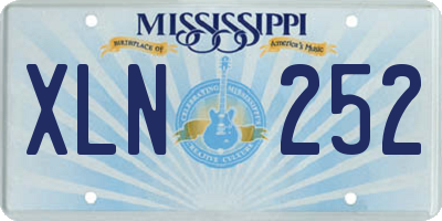 MS license plate XLN252