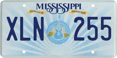 MS license plate XLN255