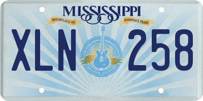 MS license plate XLN258