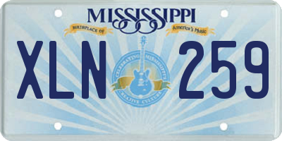 MS license plate XLN259