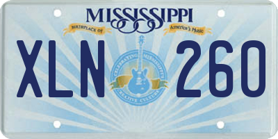 MS license plate XLN260
