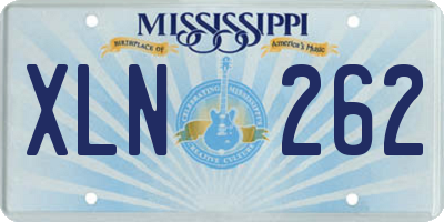 MS license plate XLN262