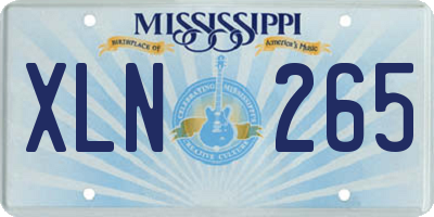 MS license plate XLN265