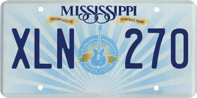 MS license plate XLN270