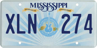 MS license plate XLN274