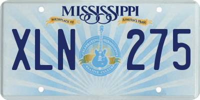 MS license plate XLN275