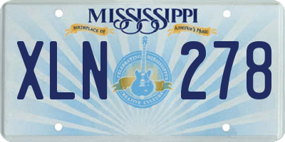 MS license plate XLN278