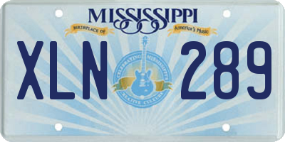 MS license plate XLN289