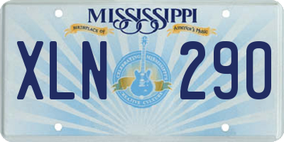MS license plate XLN290