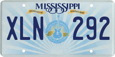 MS license plate XLN292