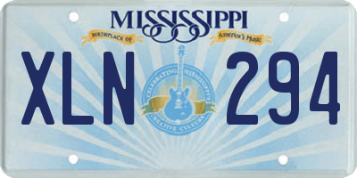 MS license plate XLN294