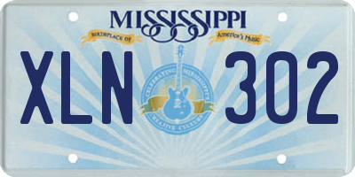MS license plate XLN302