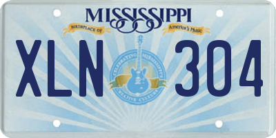 MS license plate XLN304